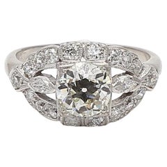 2.47 Carat Old European Cut K-VS1 Diamond Platinum Wedding Ring