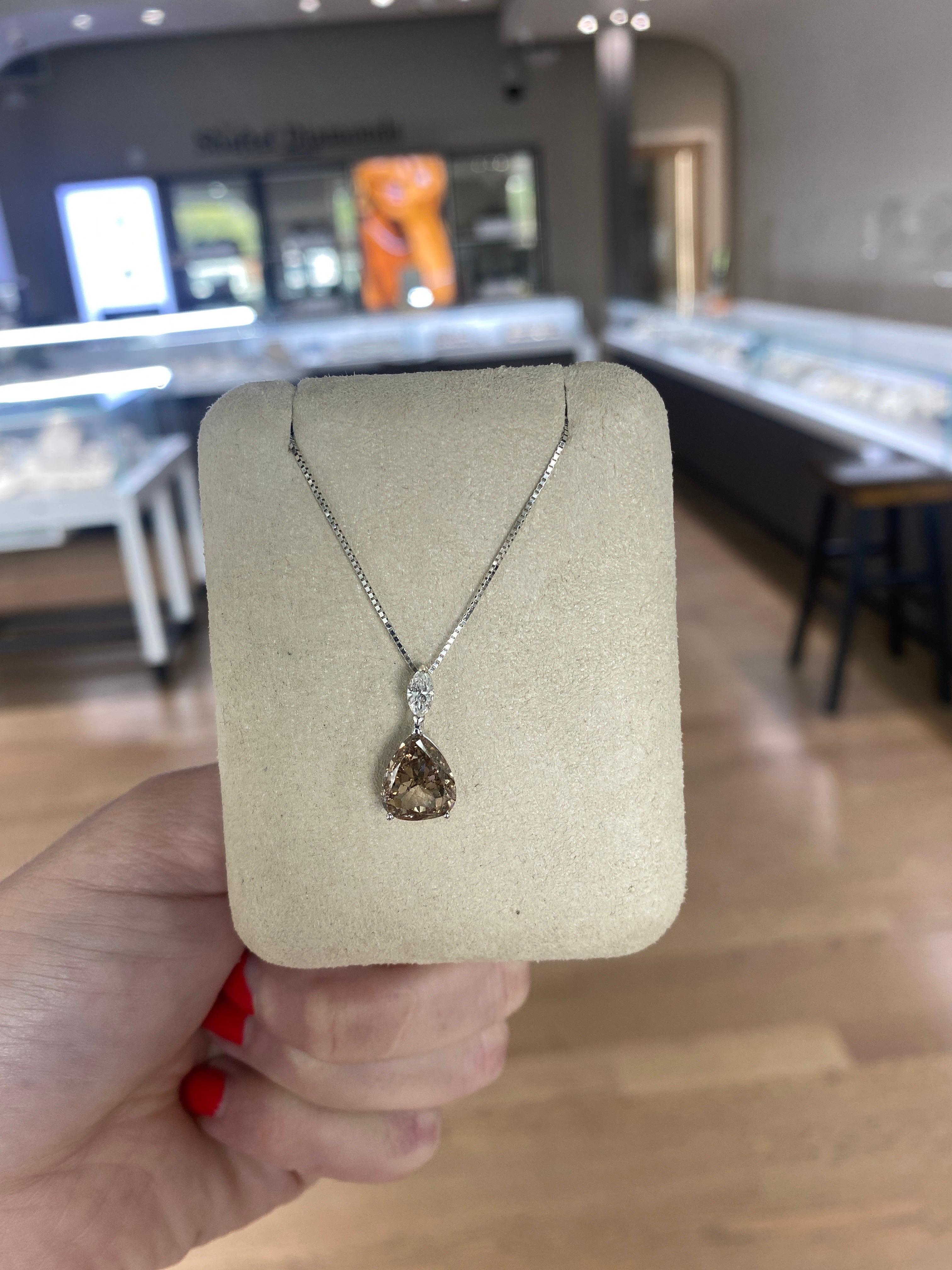 brown diamond pendant