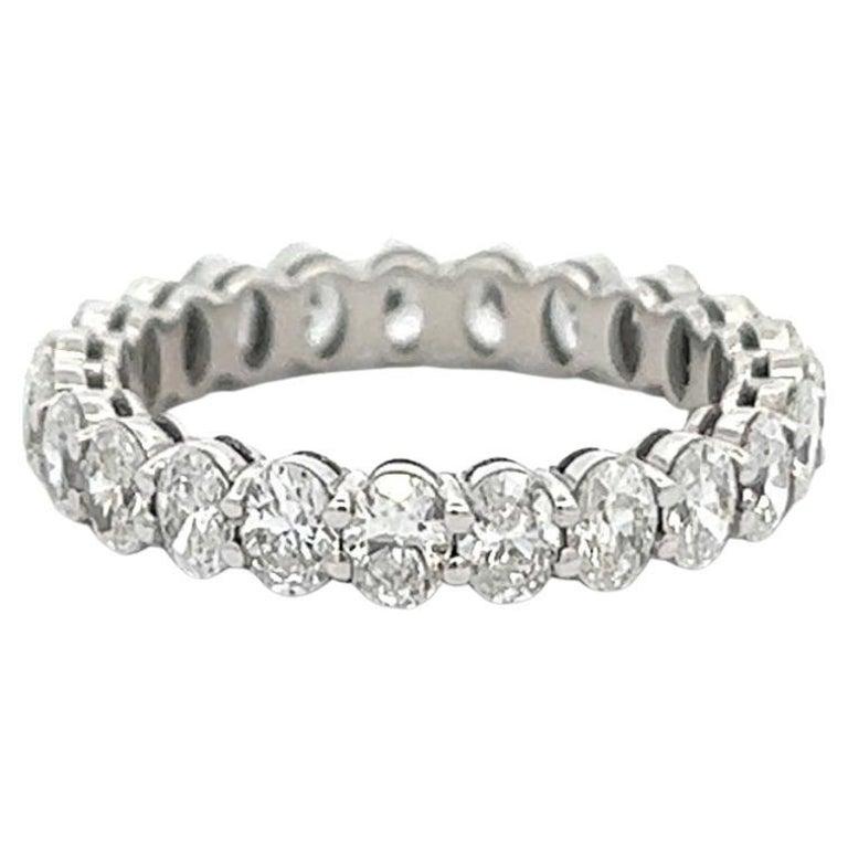 Women's or Men's 2.47 Carats Total Weight 14k White Gold Eternity Band