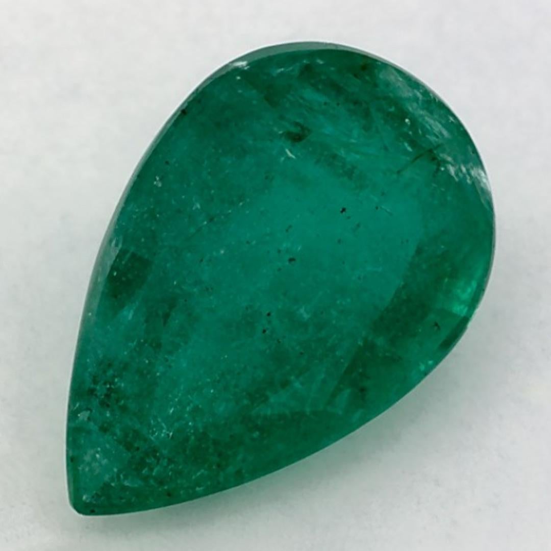 Pear Cut 2.47 Ct Emerald Pear Loose Gemstone For Sale