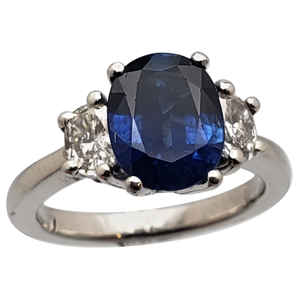 2.47 CT Saphir Diamant Platin Verlobungsring