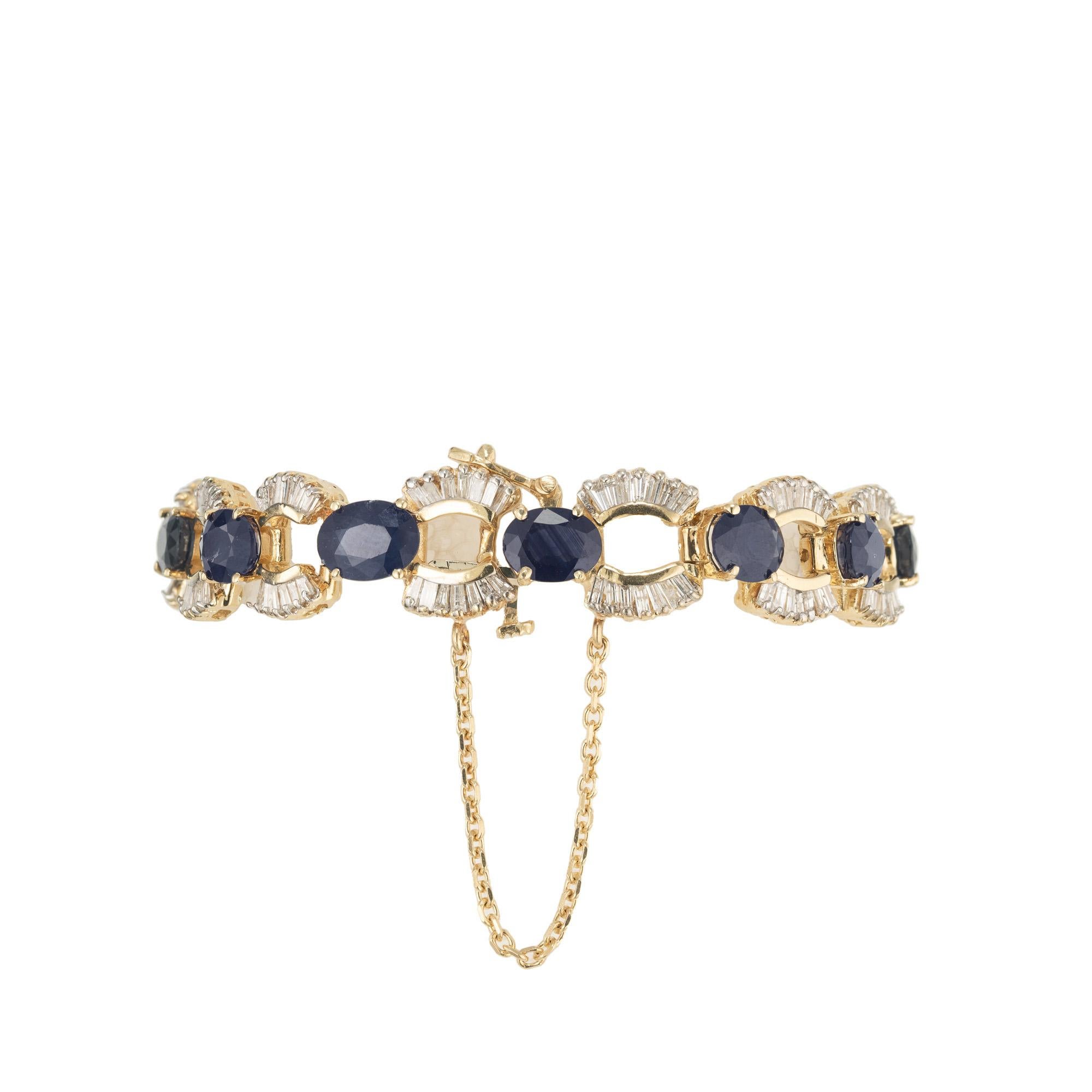 24,74 Carati Zaffiro ovale Baguette Diamante Bracciale d'oro A Link in vendita 3