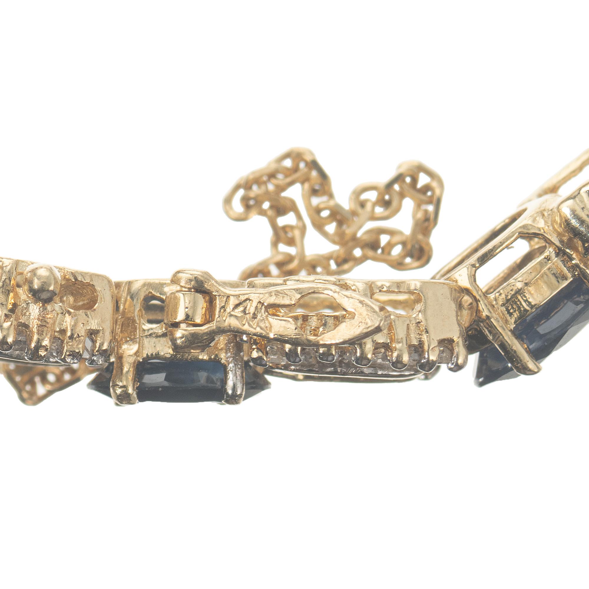 24,74 Carati Zaffiro ovale Baguette Diamante Bracciale d'oro A Link in vendita 4