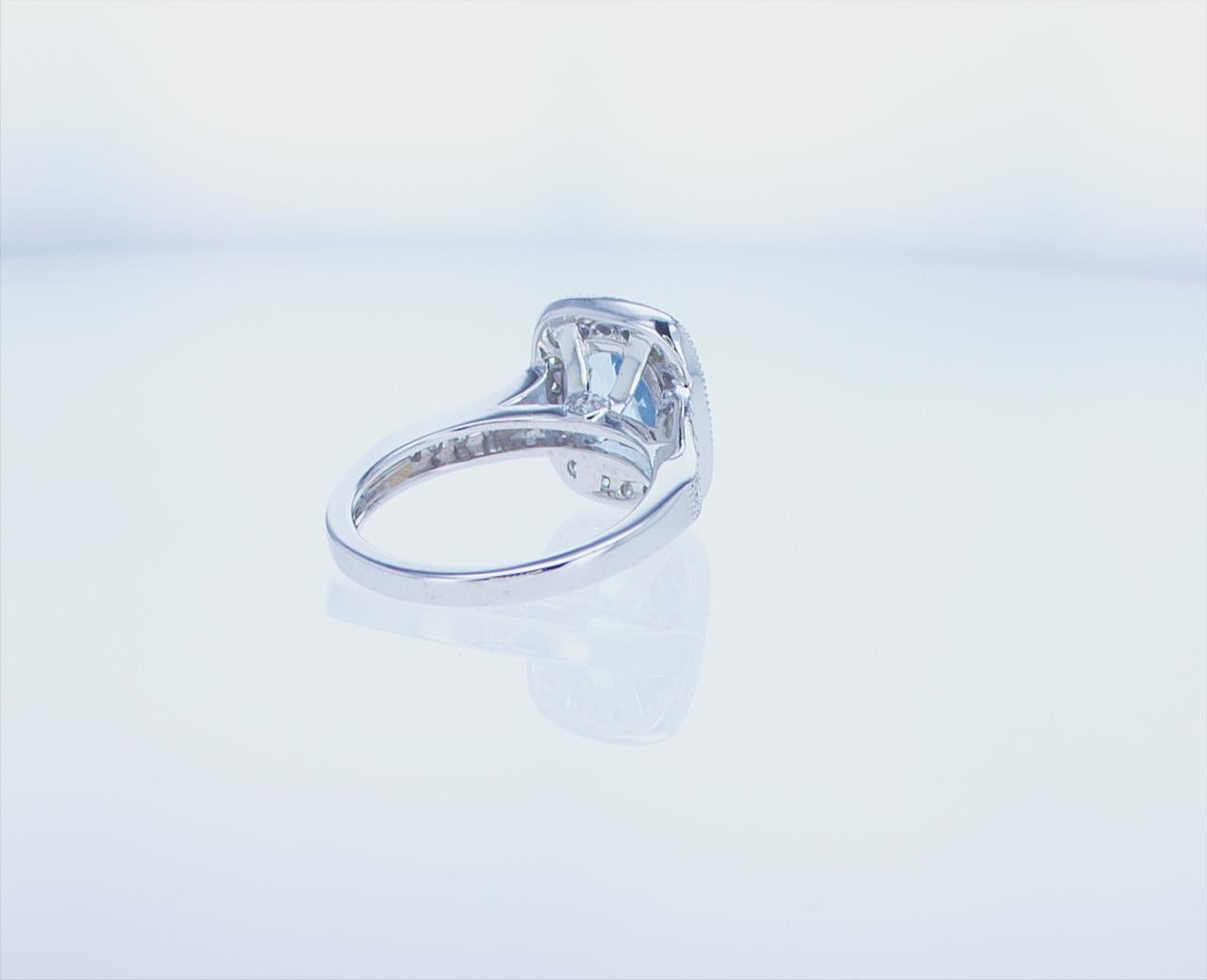 2.47 Ct Aqua Cocktail Ring in 18k White Gold For Sale 5