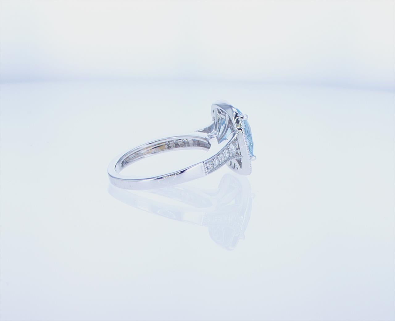 2.47 Ct Aqua Cocktail Ring in 18k White Gold For Sale 9