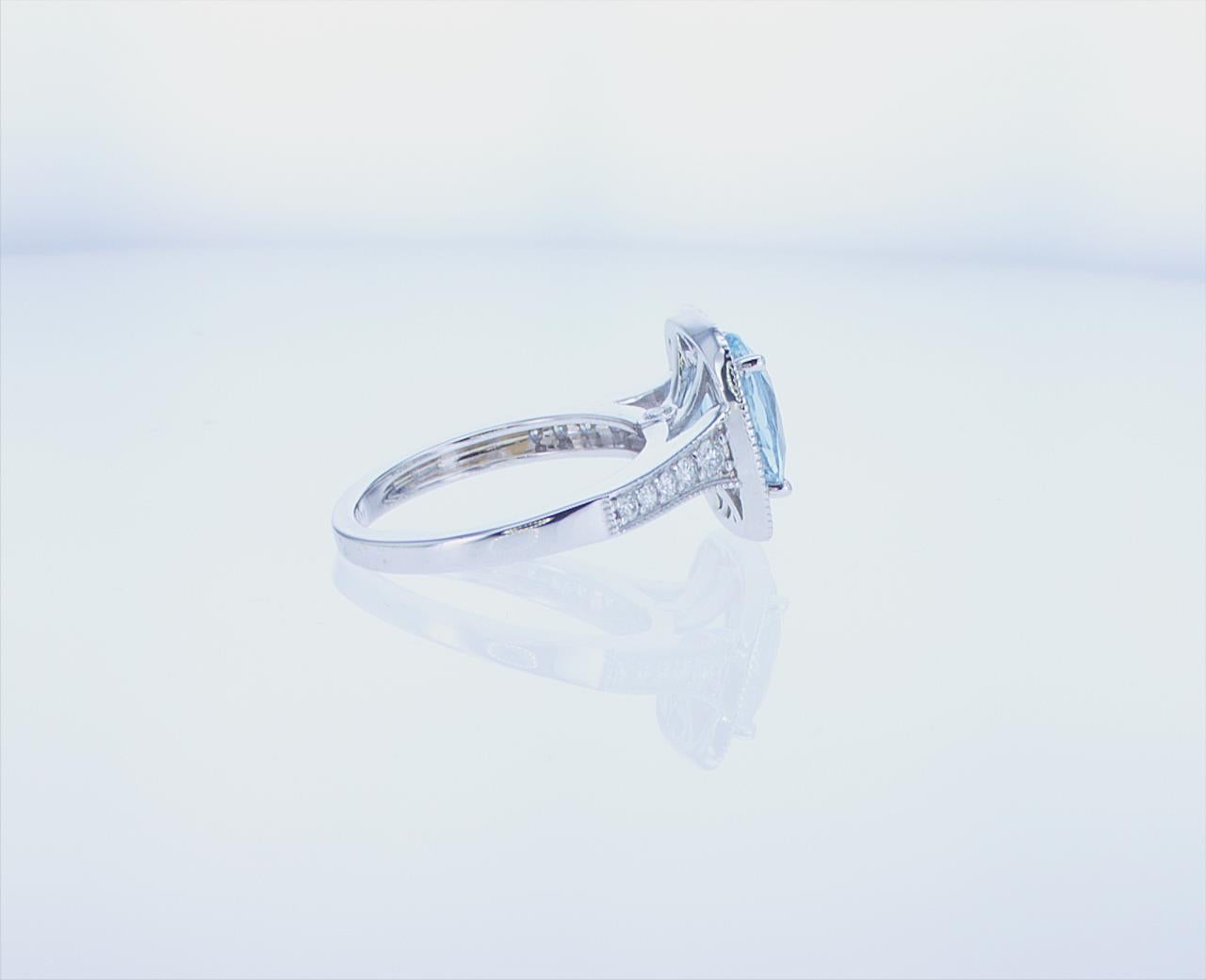 2.47 Ct Aqua Cocktail Ring in 18k White Gold For Sale 10