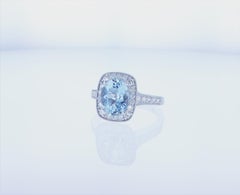 2.47 Ct Aqua Cocktail Ring in 18k White Gold
