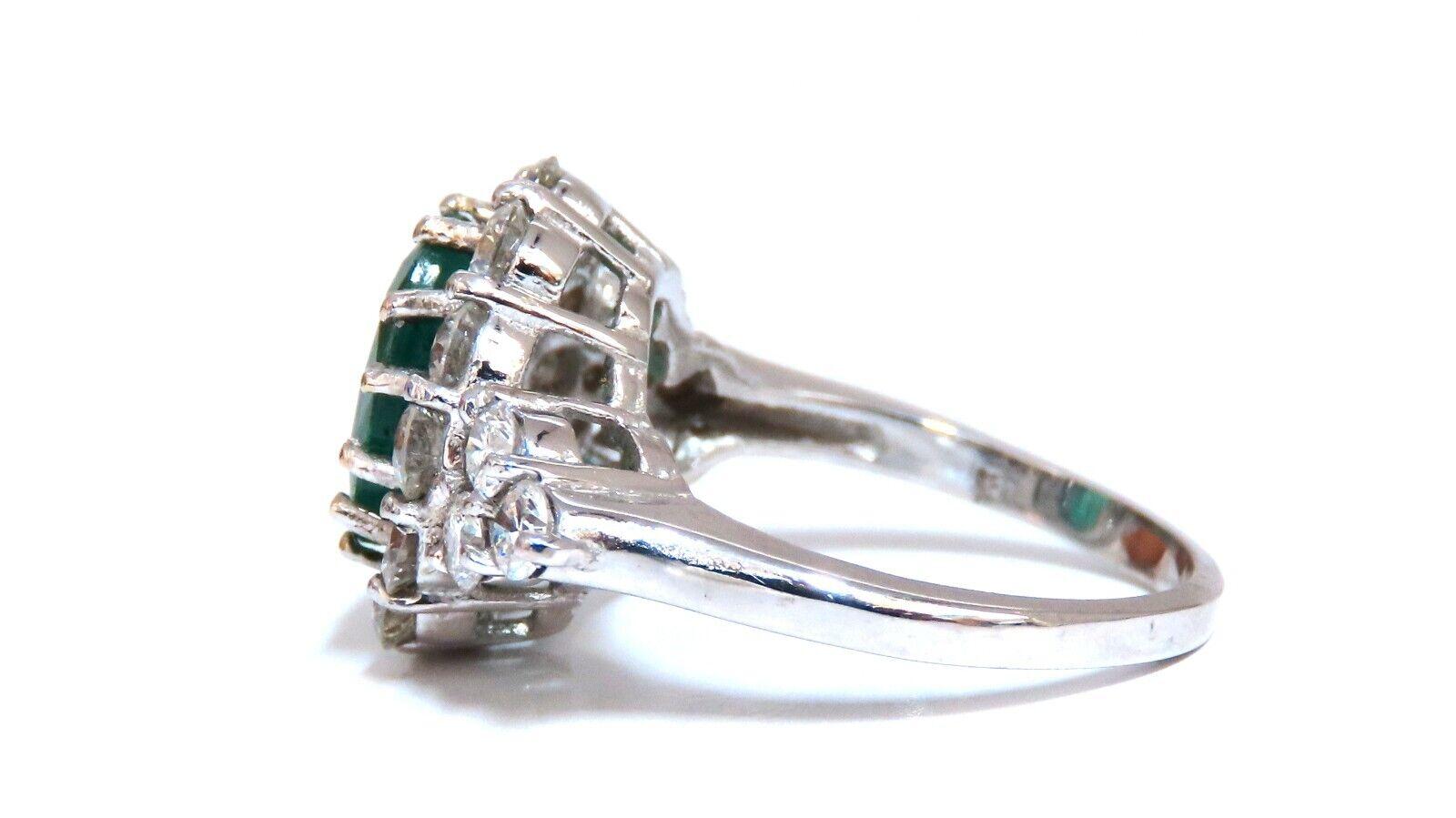 2.47 Carat GIA Certified Emerald Diamond Cluster Ring 18 Karat For Sale 1