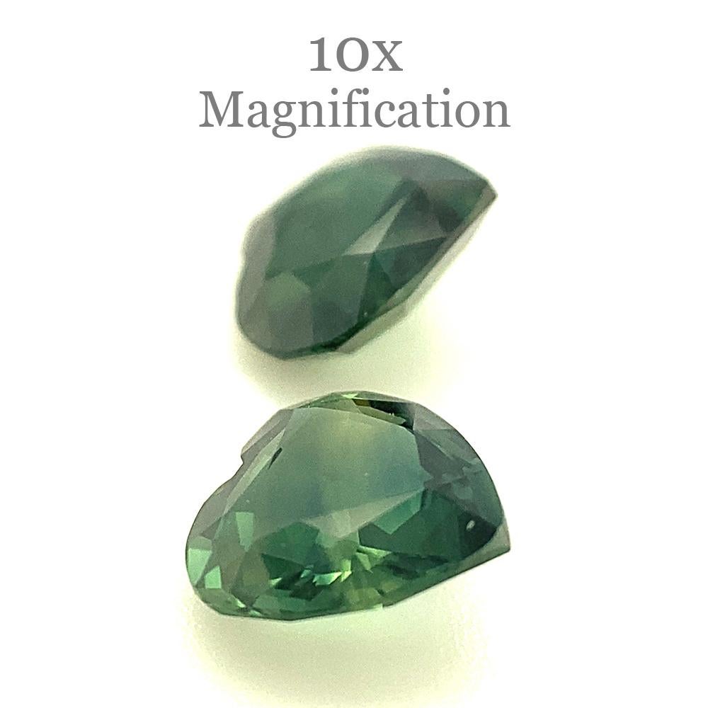 2.47ct Pair Heart Green Sapphire from Australia Unheated In New Condition For Sale In Toronto, Ontario