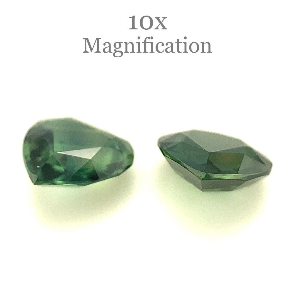 Women's or Men's 2.47ct Pair Heart Green Sapphire from Australia Unheated For Sale