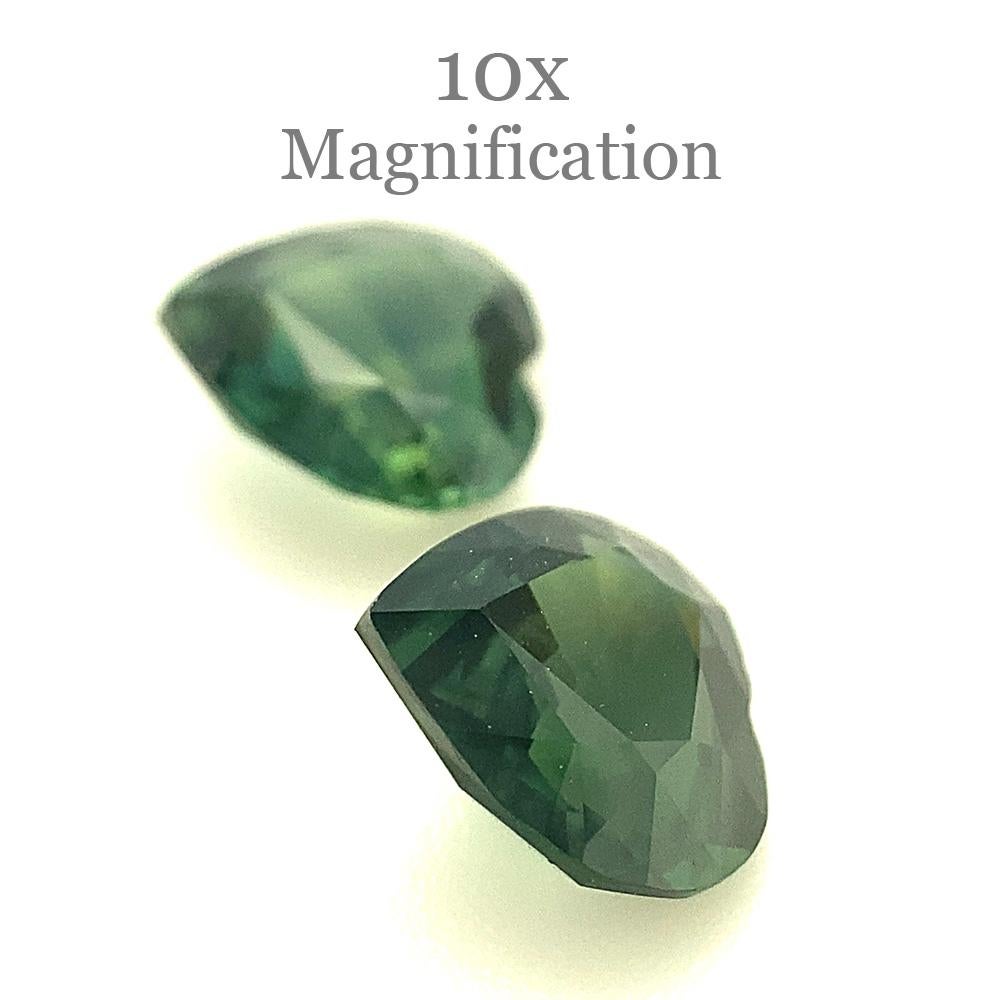 2.47ct Pair Heart Green Sapphire from Australia Unheated For Sale 2