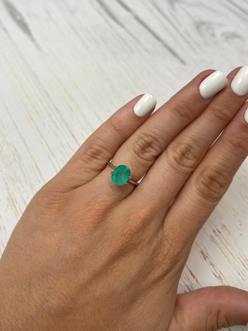 2.48 Carat 10x8 Medium Green Colombian Emerald - Oval Cut May Birthstone Gem For Sale 3
