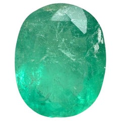 2.48 Carat 10x8 Medium Green Colombian Emerald - Oval Cut May Birthstone Gem