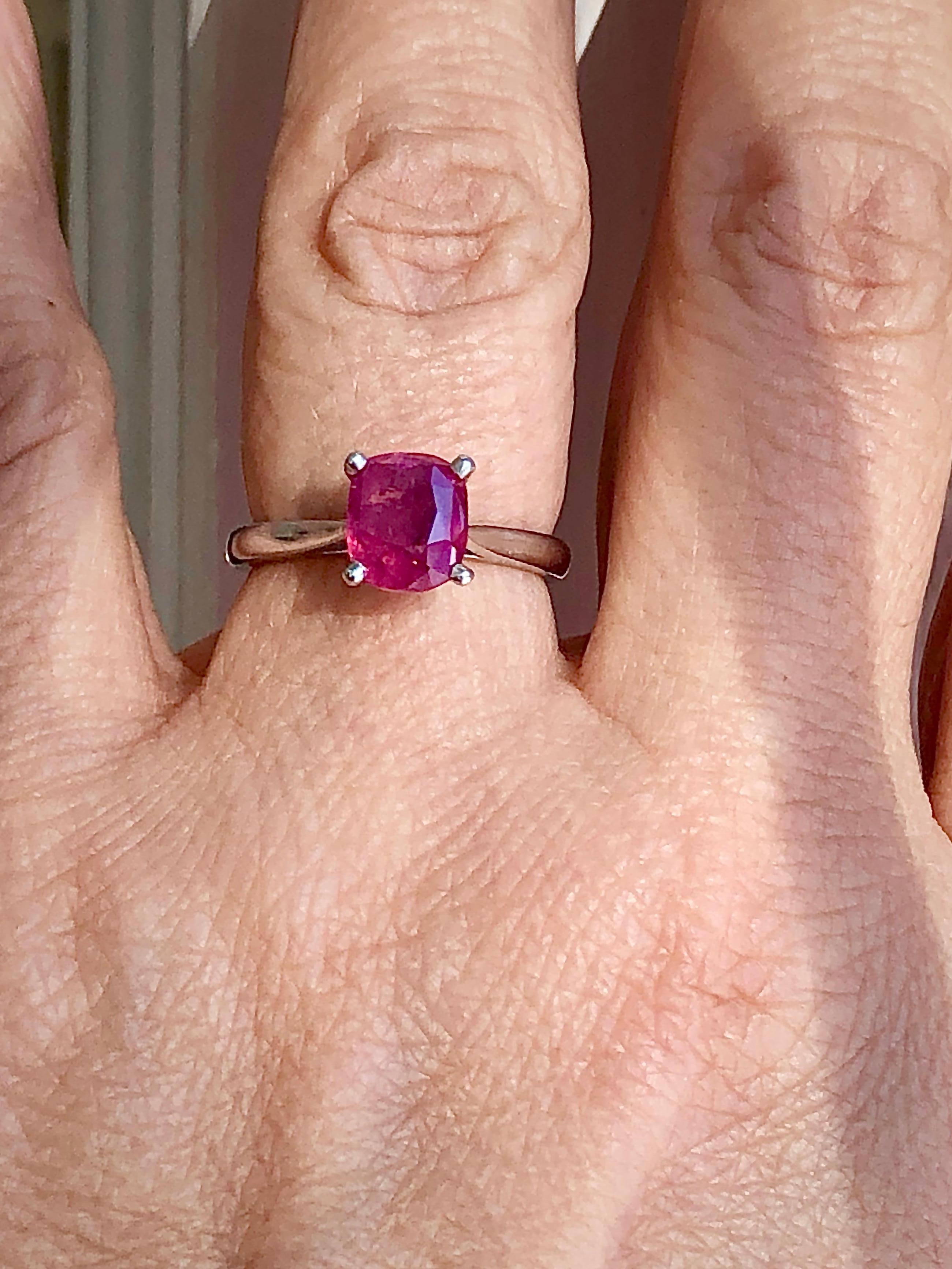 untreated ruby engagement ring