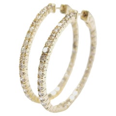 Pendientes Aros Diamante Natural 2,48 Quilates Oro Amarillo 14 Kilates