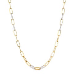 2.48 Carat Diamond Two Tone Paperclip Necklace