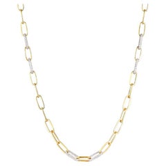 2.48 Carat Diamond Two Tone Paperclip Necklace