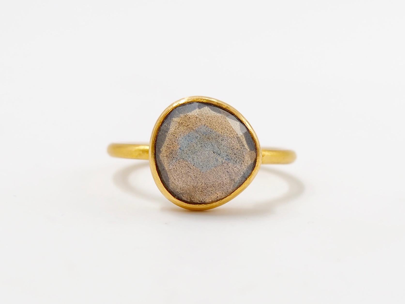 labradorite rose gold ring