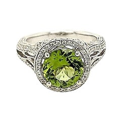 2.48 Carat Peridot and Diamond Cocktail Ring