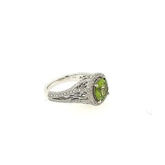 Anello cocktail con peridoto e diamanti da 2,48 carati