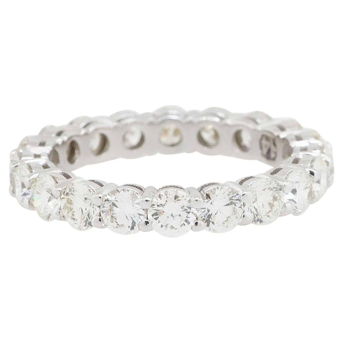 2.48 Carat Round Brilliant Eternity Band 14 Karat in Stock For Sale