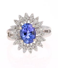 2.48 Carat Tanzanite Diamond 14 Karat Cocktail Ring