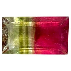 2.48 carats Bi Color Tourmaline Stone Baguette Cut Africa Gemstone