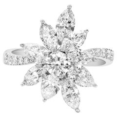 Roman Malakov 2.48 Carats Total Mixed-Cut Diamond Cluster Fashion Ring