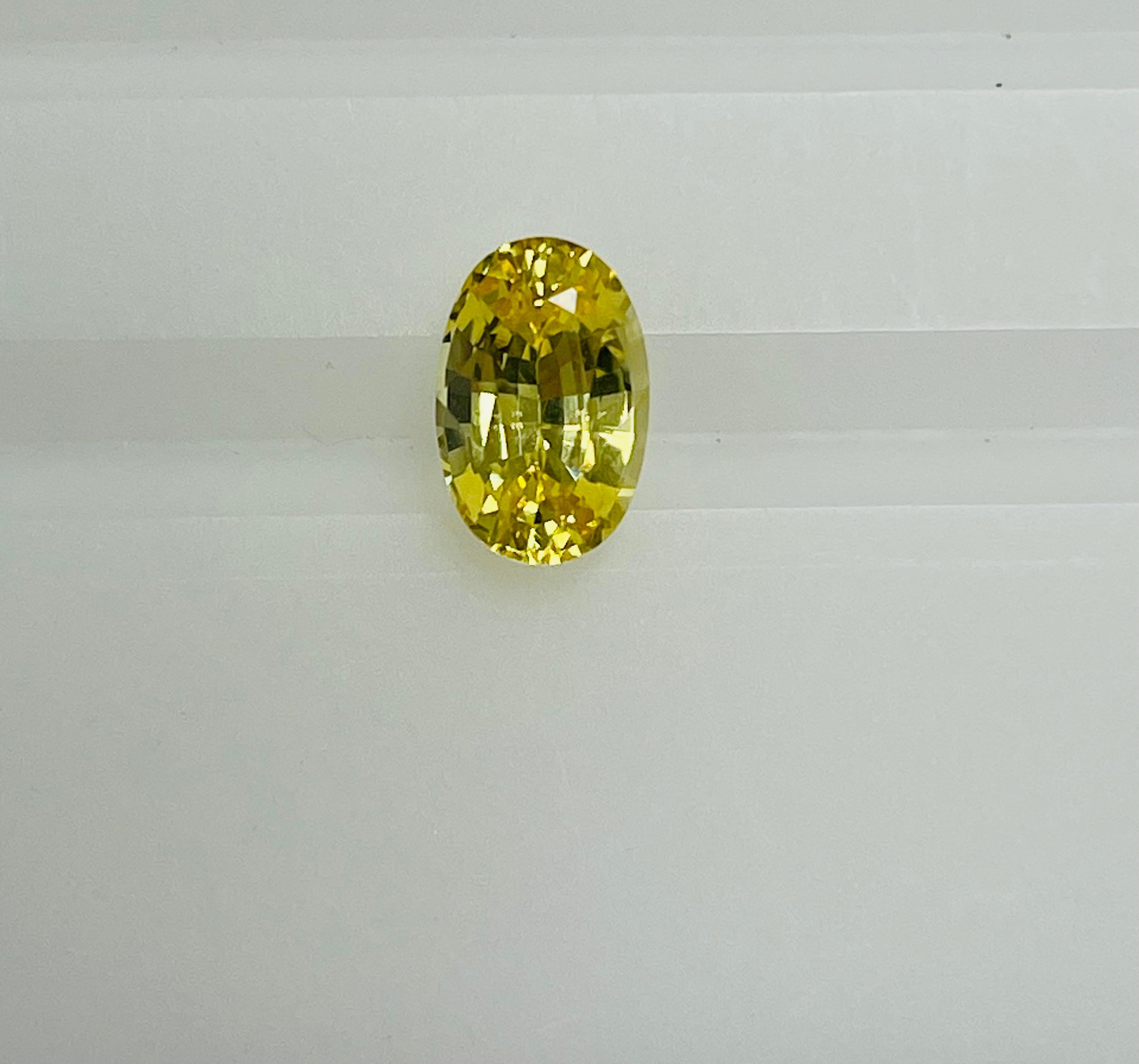 This 2.48 Ct Natural no Heat oval yellow sapphire is of great quality and color and clarity as well as beautiful shape , which makes this beautiful yellow sapphire very unique and in demand .