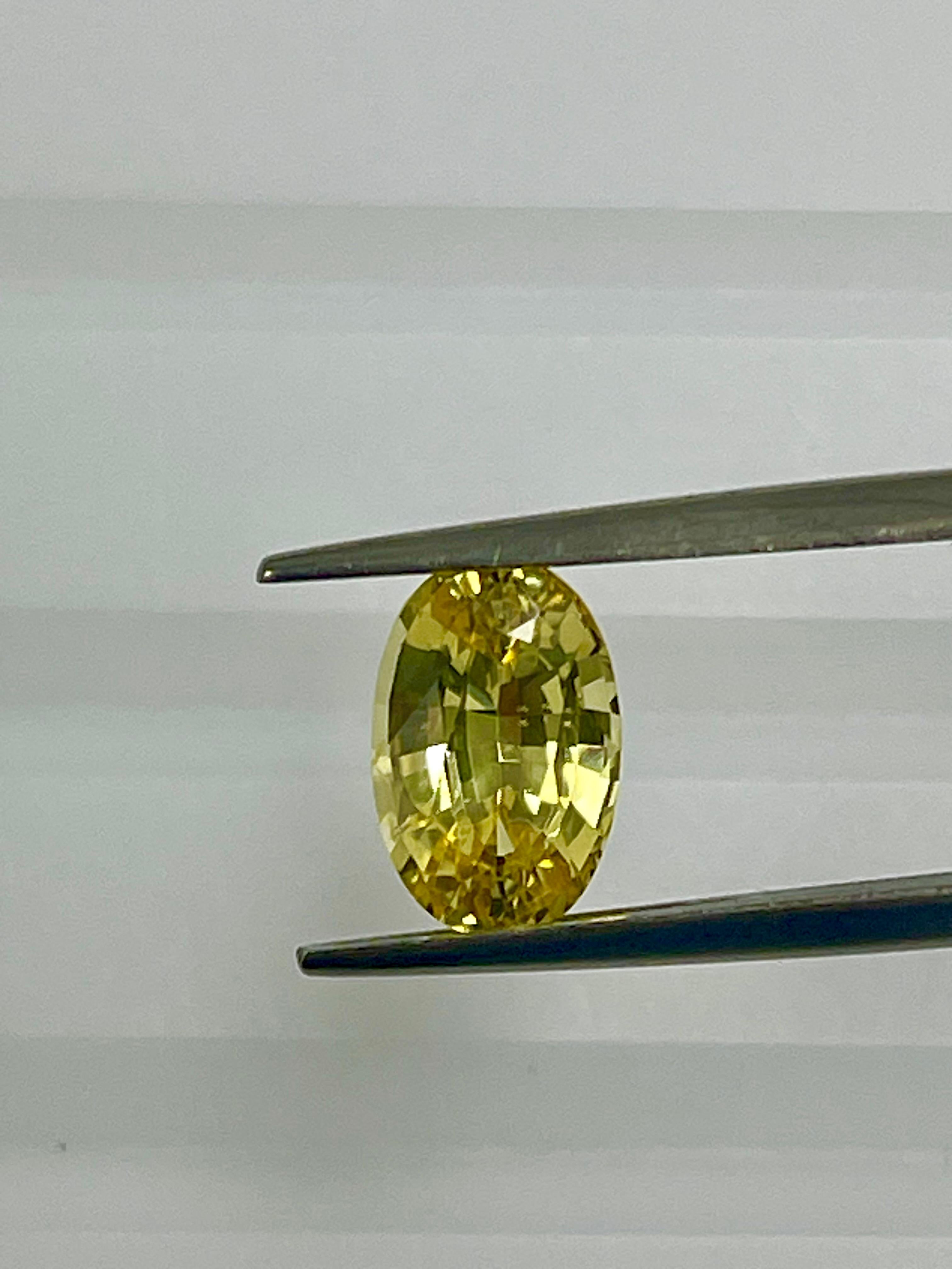 2.48 Ct Natural No Heat oval Yellow Sapphire  In New Condition For Sale In New York, NY