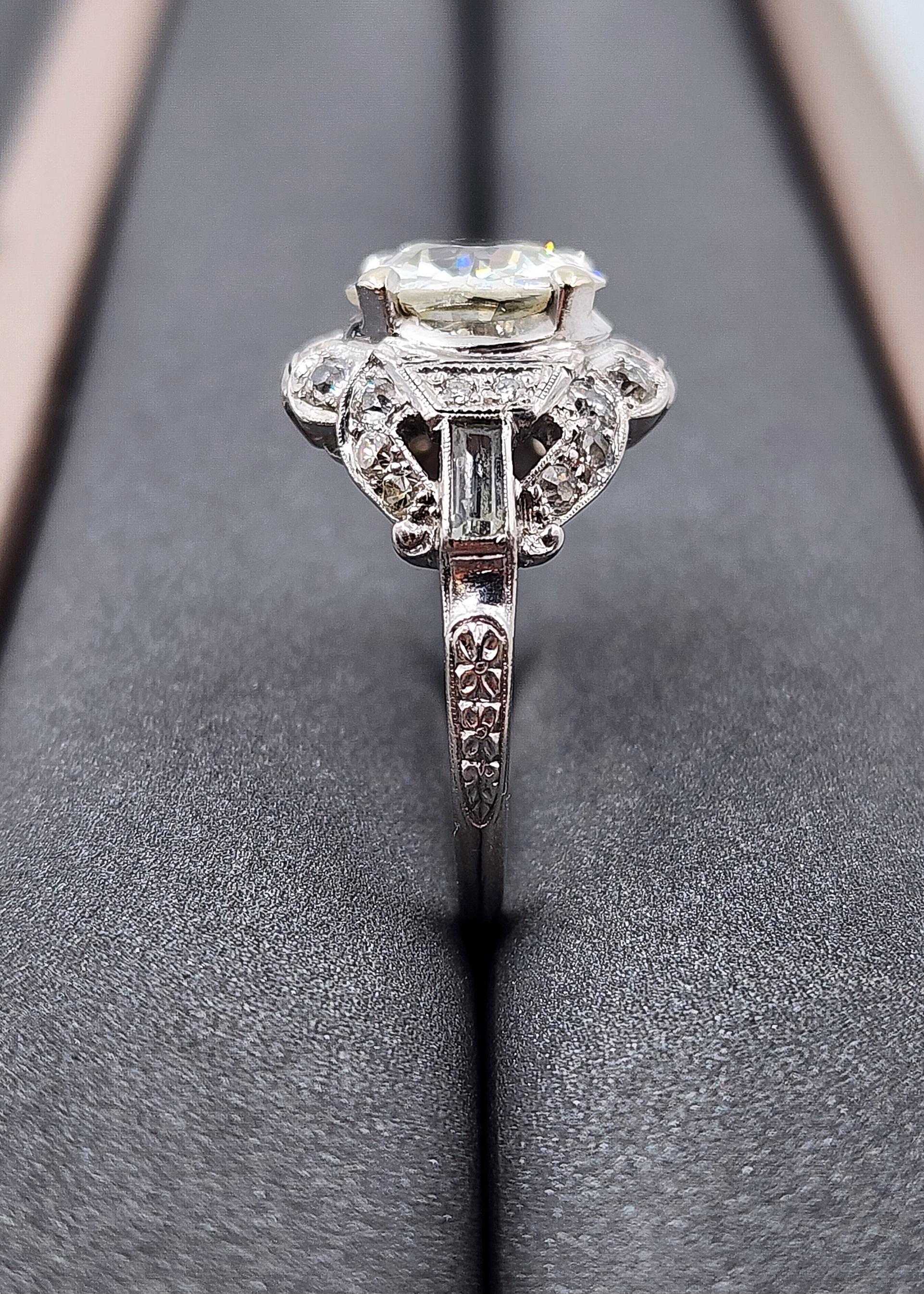 2,48 quilates Anillo Antiguo Europeo Corte Diamante Corte europeo antiguo en venta