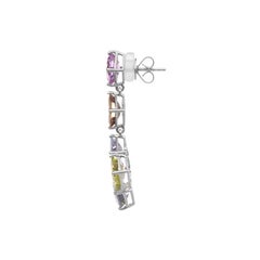 24.82 Carats Sapphire White Gold Earrings