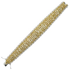 24.86 Carat Natural Fancy Yellow Diamond "Golden Road" Bracelet