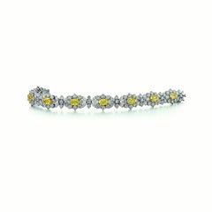 24.89 Ct. Fancy Yellow and White Diamond Platinum Bracelet