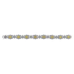 24.89 Ct. Fancy Yellow and White Diamond Platinum Bracelet