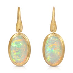 2.48ct Winton Australia Crystal Opal in 18k Matte Yellow Gold