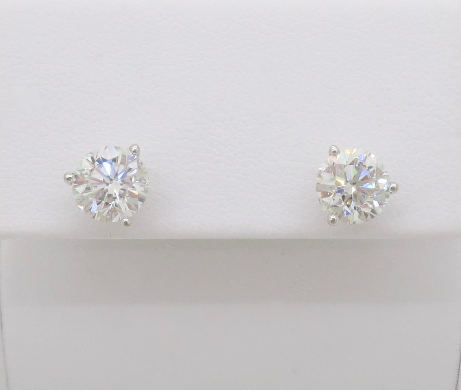 Round Cut 2.48CTW Earth Mined Diamond Martini Studs For Sale