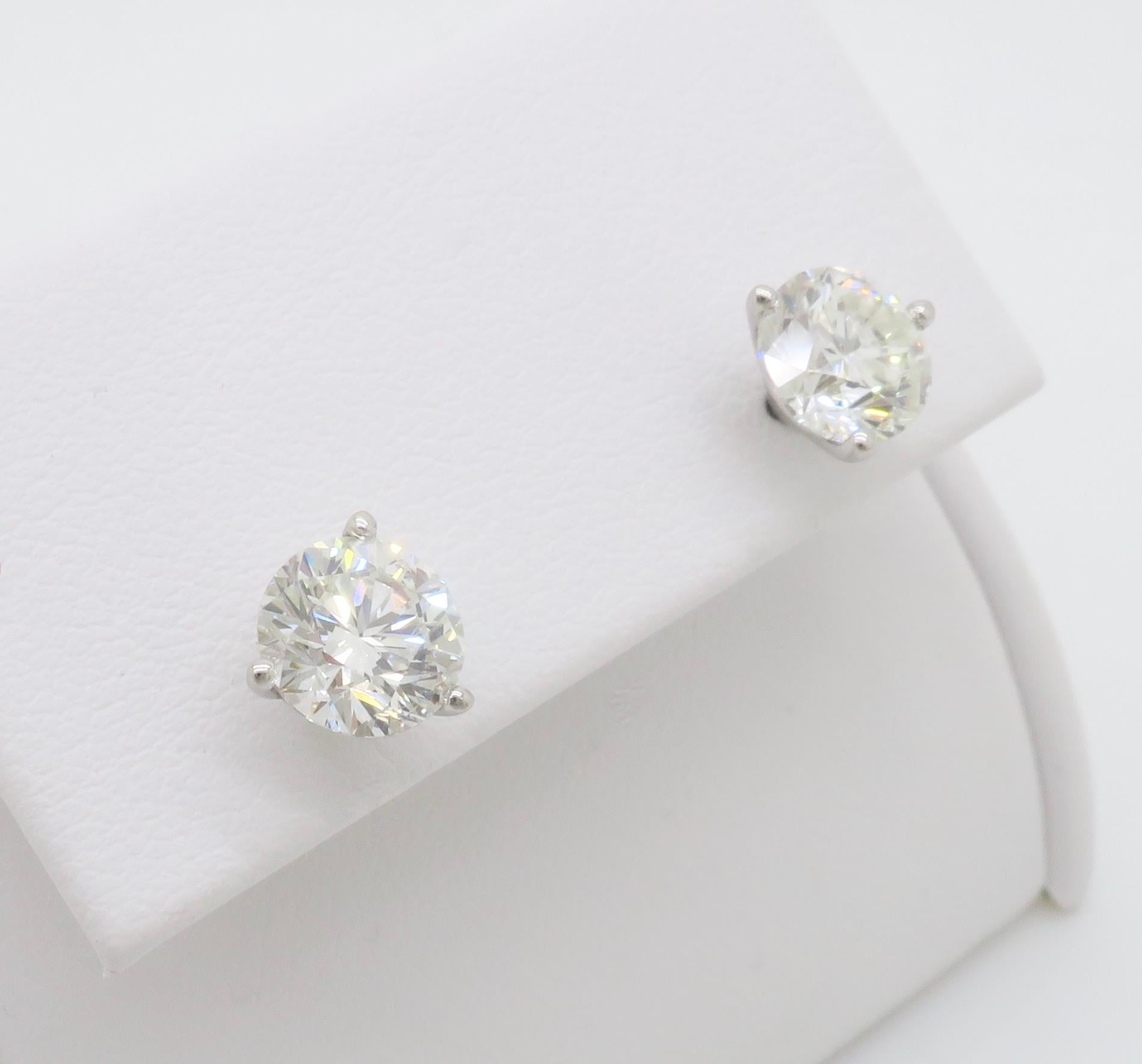 Women's or Men's 2.48CTW Earth Mined Diamond Martini Studs For Sale