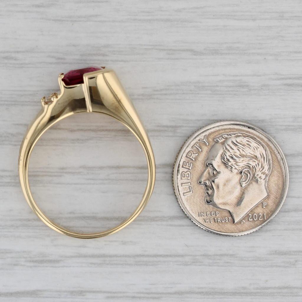 Bague en or jaune 18 carats avec tourmaline rose de 2,48 carats et diamants, taille 8 en vente 3
