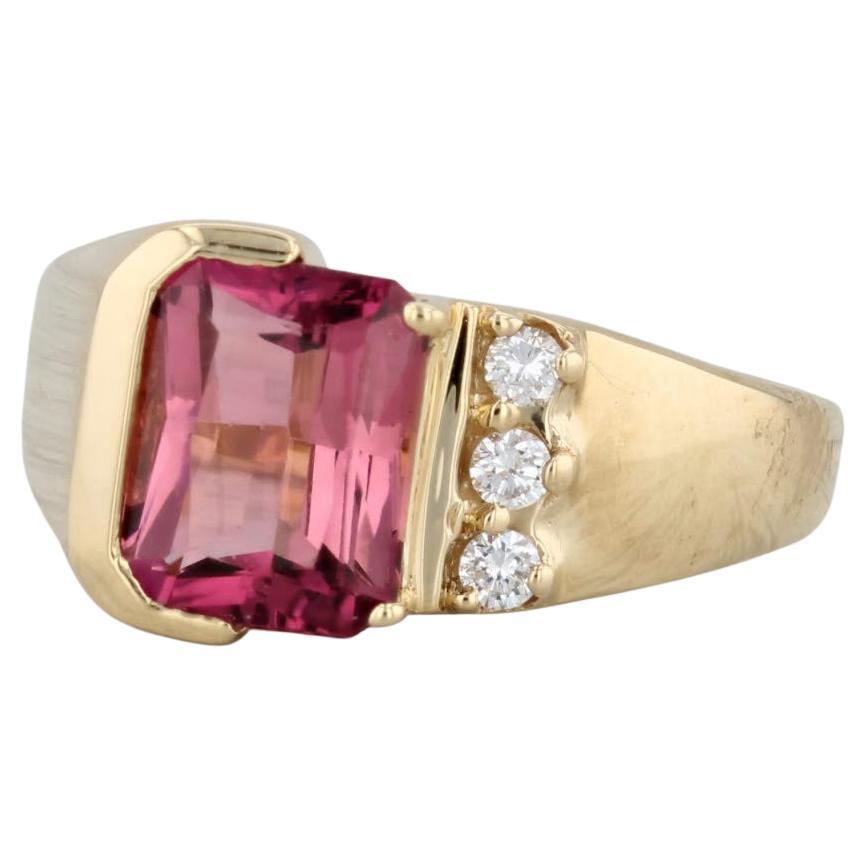 2.48ctw Pink Tourmaline Diamond Ring 18k Yellow Gold Size 8