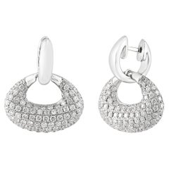 Boucles d'oreilles en goutte en or blanc 18 carats avec diamants taille brillant de 2,49 carats