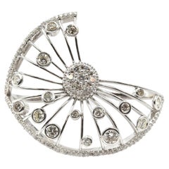 2.49 Carat Diamond 18 Karat White Gold Two-Finger Cocktail Ring