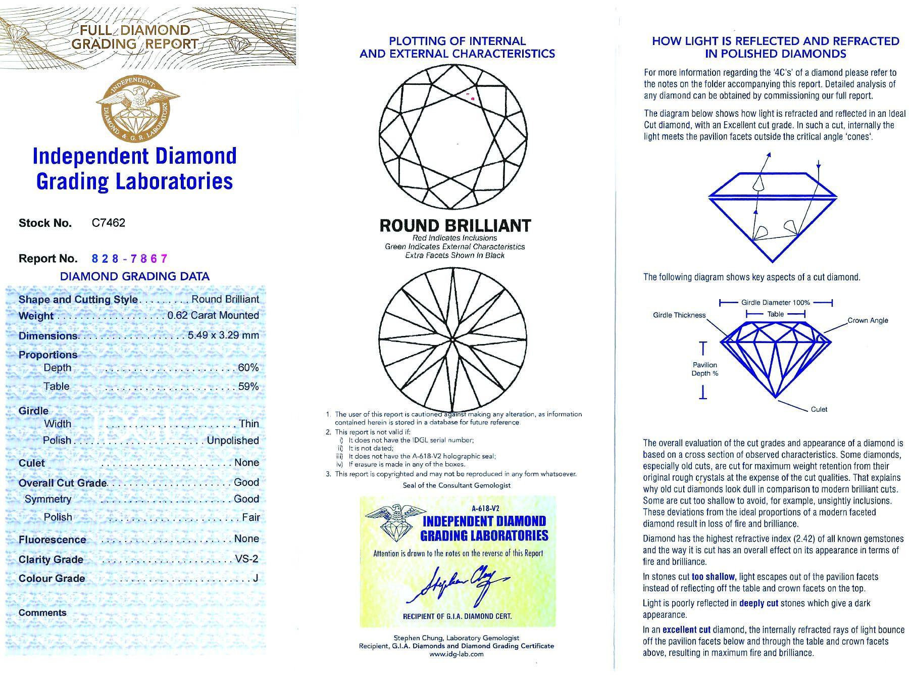 Verlobungsring aus Platin mit 2,49 Karat Diamanten und Platin Trilogy im Angebot 8