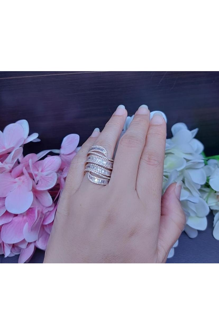 2,49 Karat natürliche Diamanten 18k Gold Contemporary Ring im Angebot 1