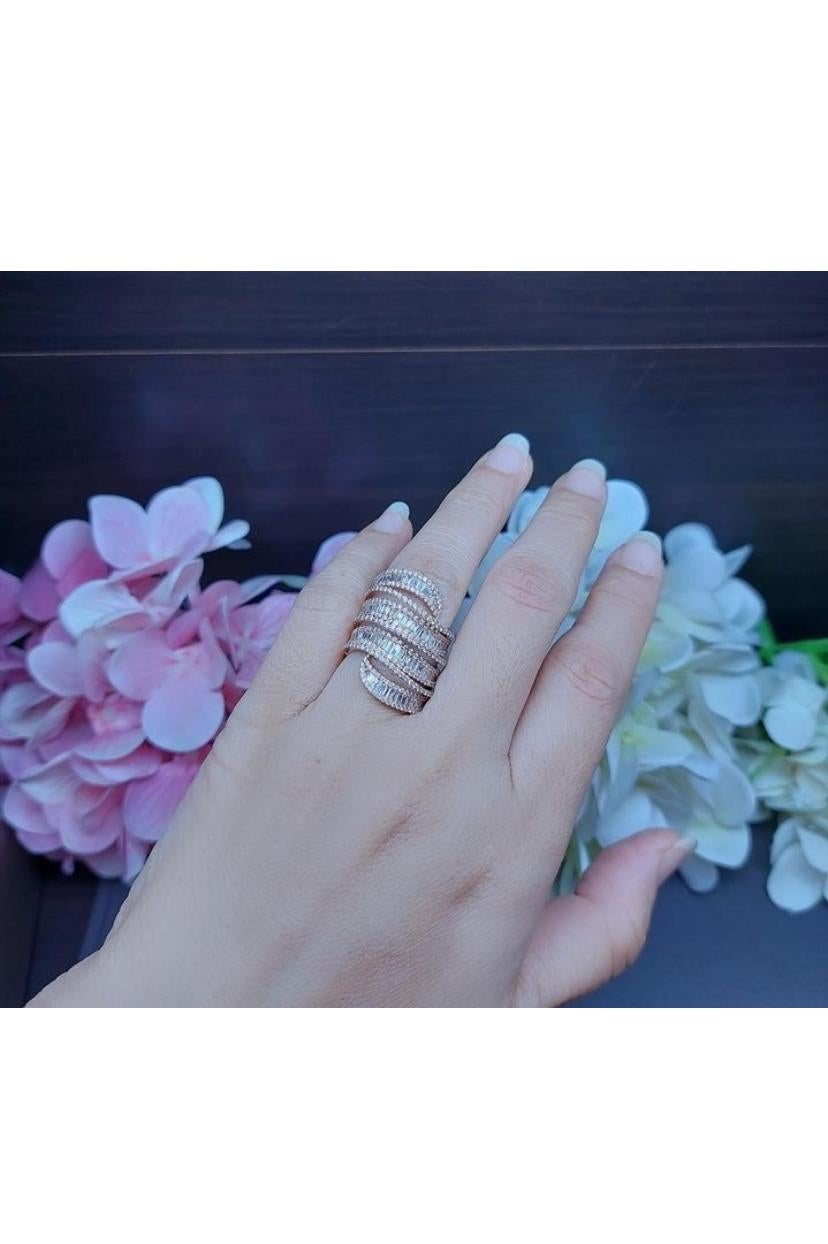 2,49 Karat natürliche Diamanten 18k Gold Contemporary Ring im Angebot 2