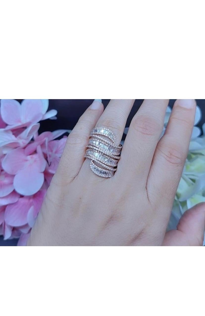 2,49 Karat natürliche Diamanten 18k Gold Contemporary Ring im Angebot 3