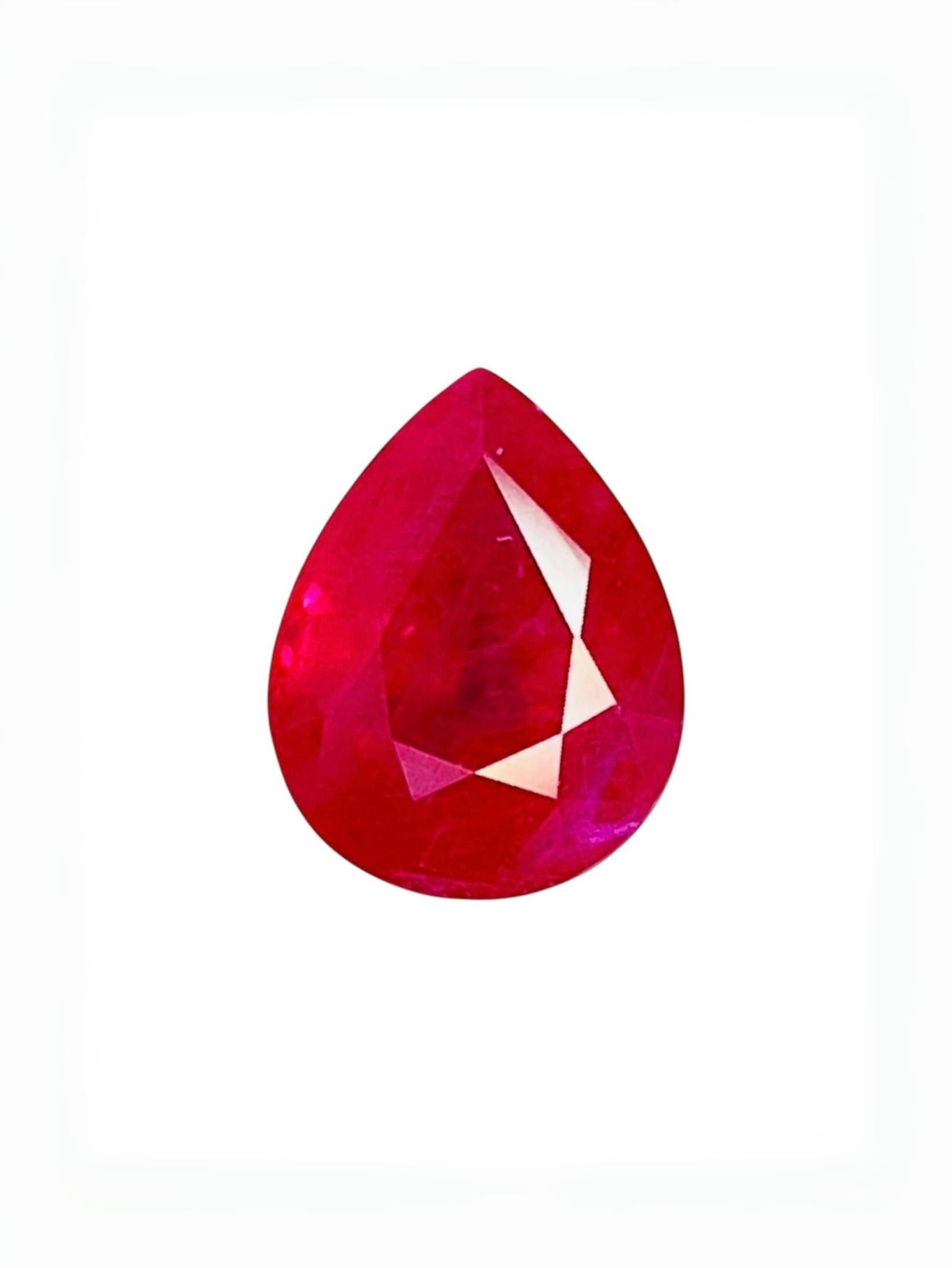 2,49 Ct Certificato AIGS Rubino non riscaldato Colore sangue di piccione chiarezza occhi pulita in vendita 2