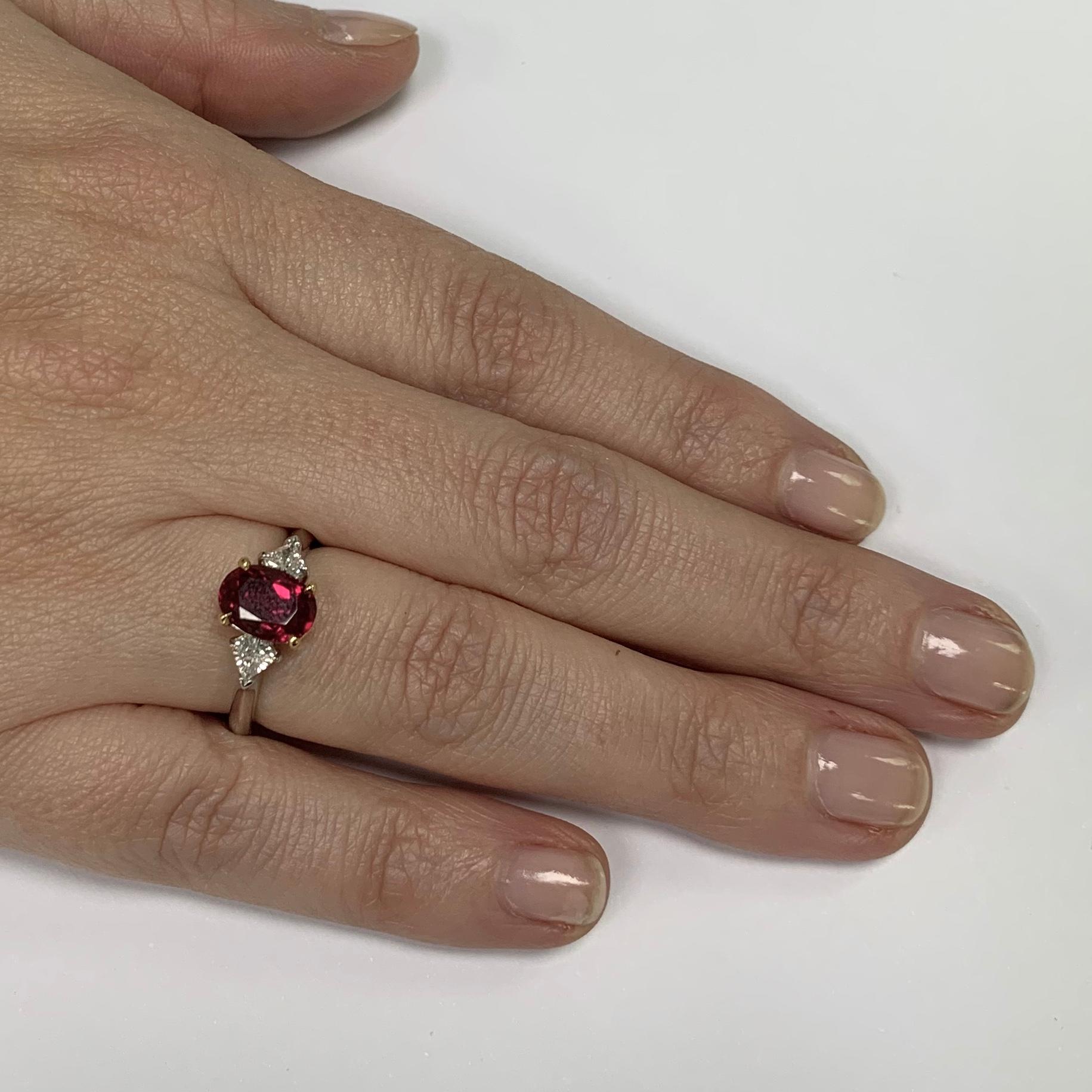 Oval Cut 2.49 Carat Conflict Free Oval Ruby GIA Certified from Thailand Set with Kites For Sale