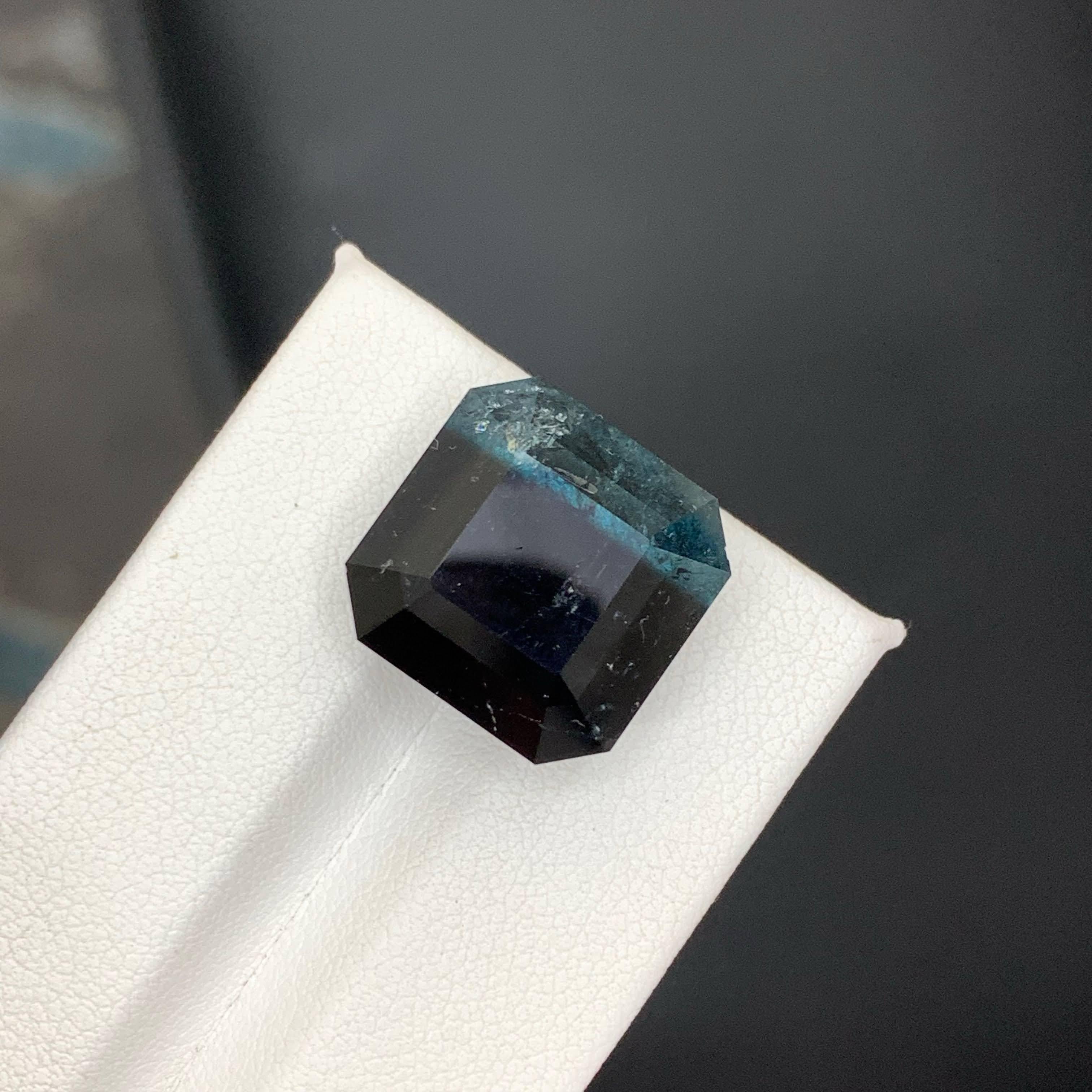 24.95 Carat Natural Loose Bi Color Tourmaline Stone Asscher Cut Afghan Gemstone For Sale 6