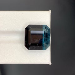 24.95 Carat Natural Loose Bi Color Tourmaline Stone Asscher Cut Afghan Gemstone